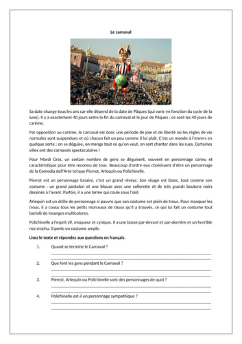 Carnaval / Les fêtes et les traditions / Festivals and traditions