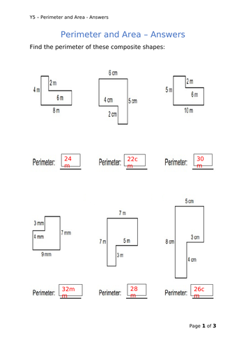 Y5 Maths - Perimeter And Area 