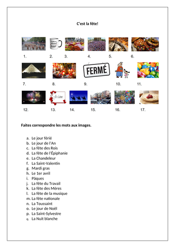 Les fêtes en France / Festivals in France