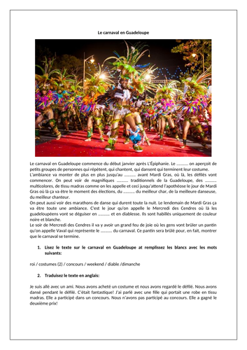 AQA/EDEXCEL Studio GCSE French (Higher) – Module 3 - C’est la fête! – Page 65 - Worksheet