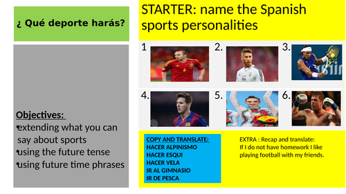 AQA GCSE Spanish ¿Qué deporte harás?