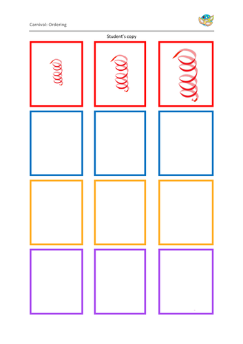 Carnival, Mardi Gras, Shrove Tuesday Ordering Activity