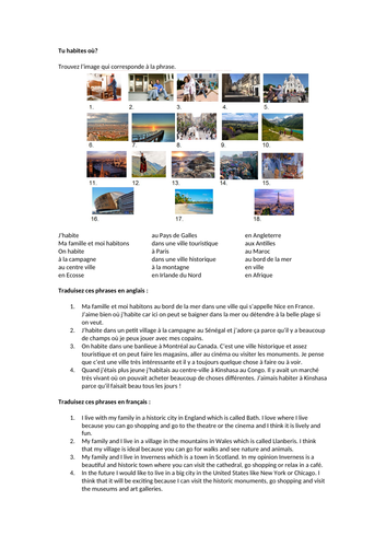 AQA/EDEXCEL Studio GCSE French (Higher) – Module 4 – Point de départ 1 – Pages 74 - 75 - Worksheet