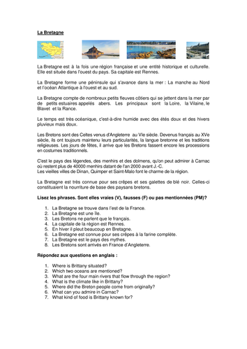 AQA/EDEXCEL Studio GCSE French (Higher) – Module 4 – Ma région est top! – Page 79 - Worksheet