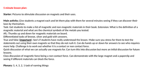 KS3 - Magnets (Whole Topic)