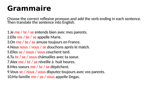 AQA/EDEXCEL Studio GCSE French (Higher) – Module 5 – Point de départ 1 – Page 97 - Grammar