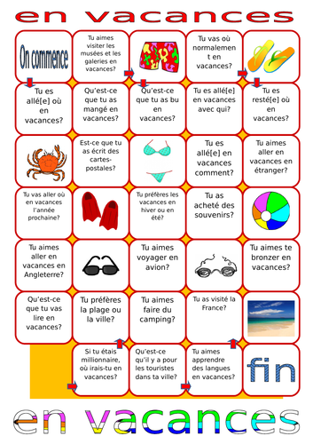 Les activités en vacances / Holiday activities