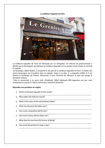 AQA/EDEXCEL Studio GCSE French (Higher) – Module 5 – Point de départ 2 – Page 99 - Worksheet