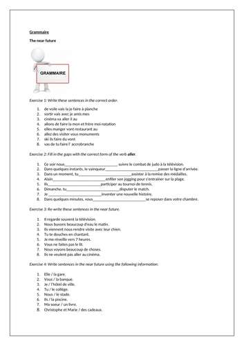 AQA/EDEXCEL Studio GCSE French (Higher) – Module 5 – Point de départ 2 – Page 99 - Grammar