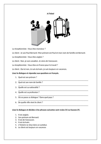 AQA/EDEXCEL Studio GCSE French (Higher) – Module 5 – Les hôtels, mode d’emploi – Page 103-Worksheet