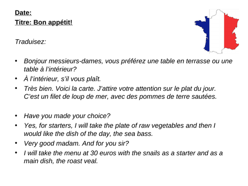 AQA/EDEXCEL Studio GCSE French (Higher) – Module 5 – Bon appétit! – Page 105