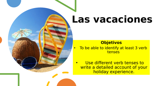 Las vacaciones ICGSE Mixed Ability Writing lesson