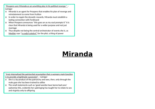 The Tempest Character Mega Docs (A*)