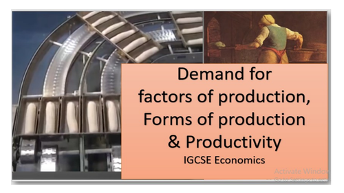 Demand for factors of production and productivity