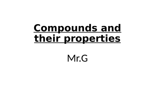 Y7 Properties of compounds