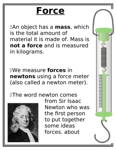 Y7 Forces - Display posters and questions