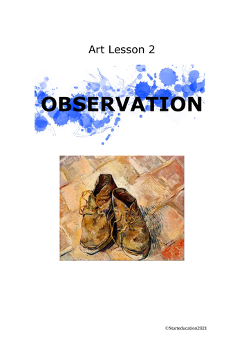 Art Lesson Plan 2. Observational Drawing. Key Stage 3