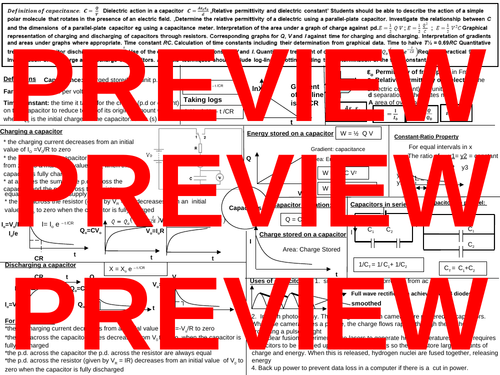 AQA Physics pack of 8 knowledge organisers