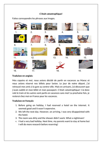 AQA/EDEXCEL Studio GCSE French (Higher) – Module 5 – C’était catastrophique – Page 111 - Worksheet