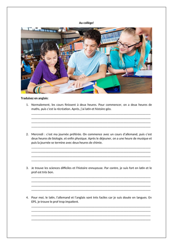 AQA/EDEXCEL Studio GCSE French (Higher) – Module 6 – Point de départ – Pages 120 - 121 - Worksheet