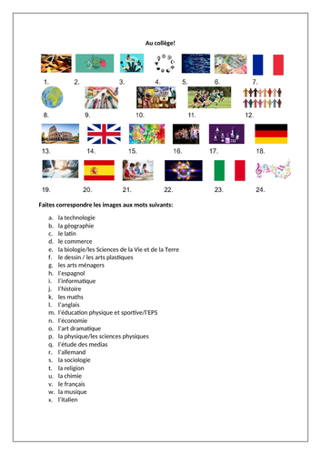 AQA/EDEXCEL Studio GCSE French (Higher) – Module 6 – Point de départ – Page 121 - Worksheet