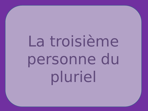 Present tense of the third-person plural