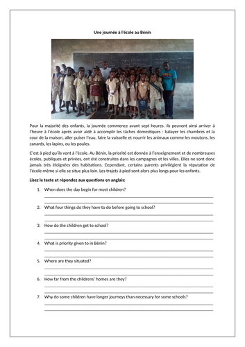 AQA/EDEXCEL Studio GCSE French (Higher) – Module 6 – L’école chez nous, chez vous–Page 125-Worksheet