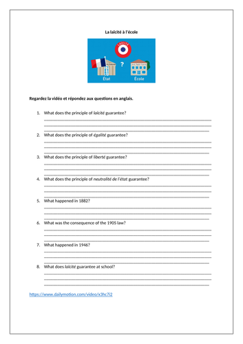 AQA/EDEXCEL Studio GCSE French (Higher) – Module 6 – Liberté, égalité, fraternité? – Page 127-Video
