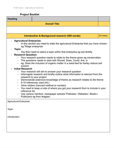 Agricultural Science IIS booklet Leaving Cert