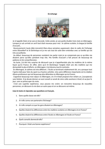 En échange / School exchange