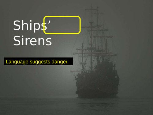 WJEC GCSE poetry 2022 -"Ships' Sirens" by   Eiluned Lewis .