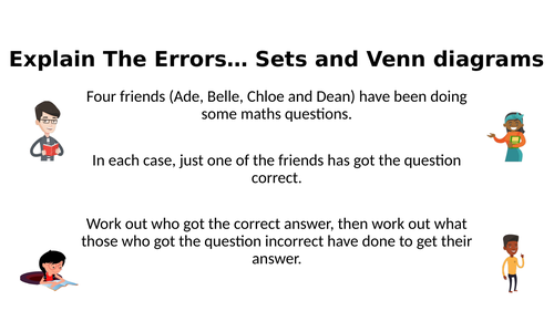 Explain The Errors - Sets and Venn Diagrams