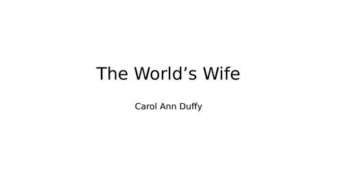 Unseen Poetry- Carol Anne Duffy