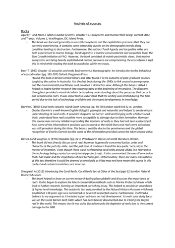 Analysis of bibliography for EPQ