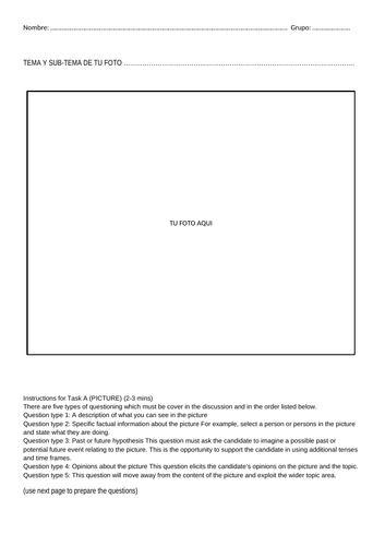 iGCSE Paper 3: Speaking - Preparation - Spanish