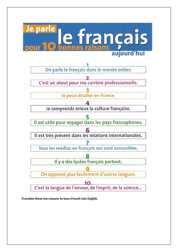 The importance of languages / The importance of learning French