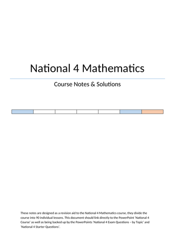 National 4 Mathematics Notes