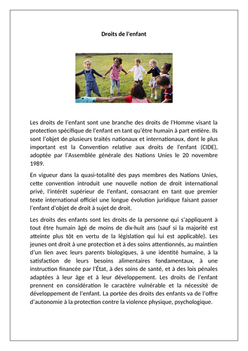 Les droits de l’enfant / The rights of children