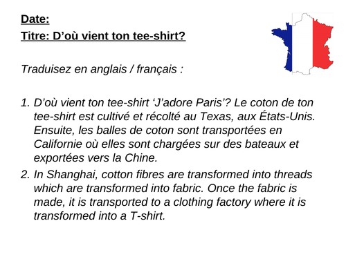 AQA/EDEXCEL Studio GCSE French (Higher) – Module 8 – D’où vient ton tee-shirt? – Page 167
