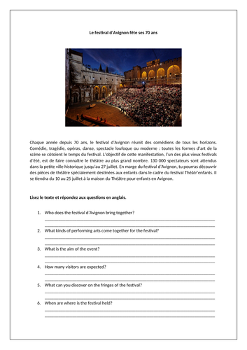 AQA/EDEXCEL Studio GCSE French (Higher) – Module 8 – Les grands événements – Page 171 - Worksheet