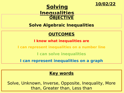 Solving Inequalities PPT