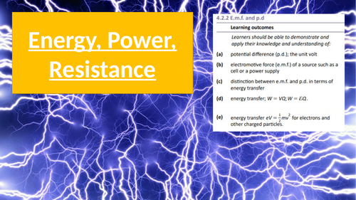 OCR 4.2 Energy, Power, and Resistance (Book Chapter 9)