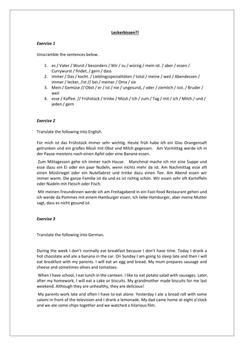 Essen und Trinken / Food and drink