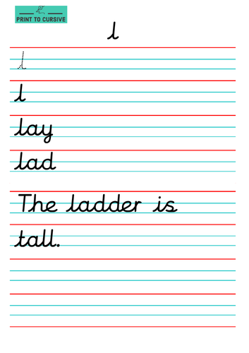 Year 1 Complete set of Cursive Handwriting Sheets | Teaching Resources