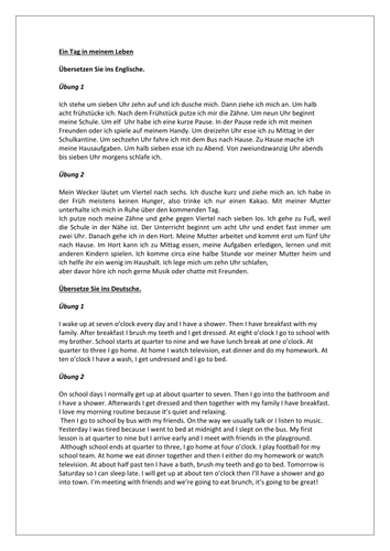 Tagesablauf / Daily routine