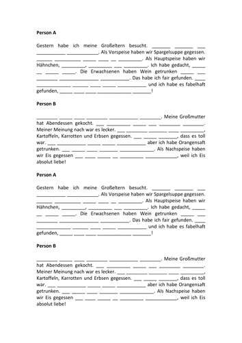 AQA/EDEXCEL Stimmt GCSE German (Higher) – Kapitel 4 – Zu Tisch! – Page 81 - Game
