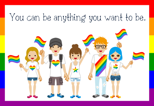 LGBTQ Classroom Poster - You Can Be Anything You Want To Be . Pride Month
