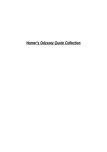 Homer's Odyssey: Quote Collection