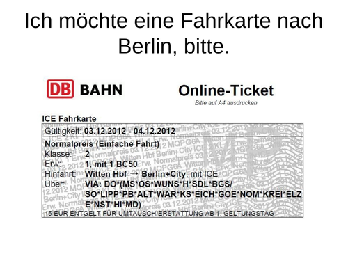 Am Bahnhof / At the train station / Buying train tickets