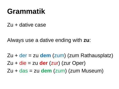 Zu and the dative case